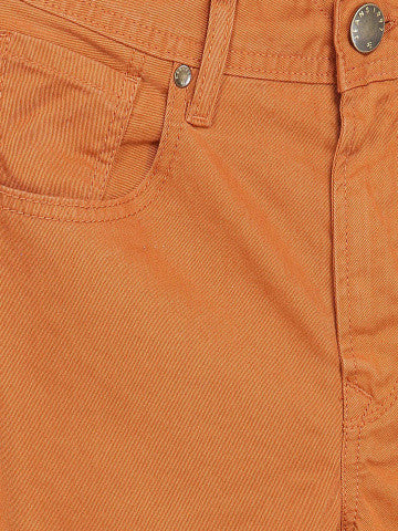 Peter England Men Rust Orange Slim Fit Jeans