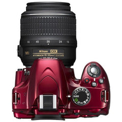 NIKON D D3200 DSLR Camera with 18-55 VR Lens, Red