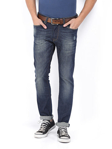 POE Men Blue Deep Slim Fit Jeans