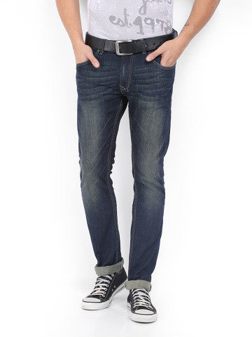 POE Men Blue Die Hard Slim Fit Jeans