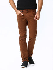 Peter England Men Rust Brown Slim Fit Jeans