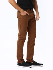 Peter England Men Rust Brown Slim Fit Jeans