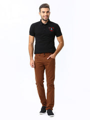 Peter England Men Rust Brown Slim Fit Jeans
