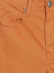 Peter England Men Rust Orange Slim Fit Jeans
