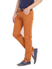Peter England Men Rust Orange Slim Fit Jeans