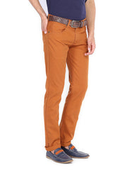 Peter England Men Rust Orange Slim Fit Jeans