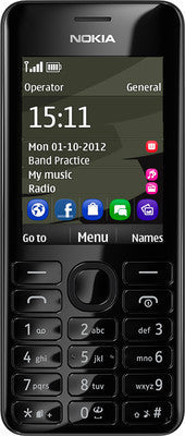 Nokia 206 (Black, with Dual SIM)