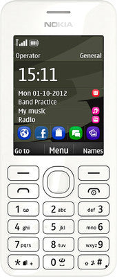 Nokia 206 (White, with Dual SIM)